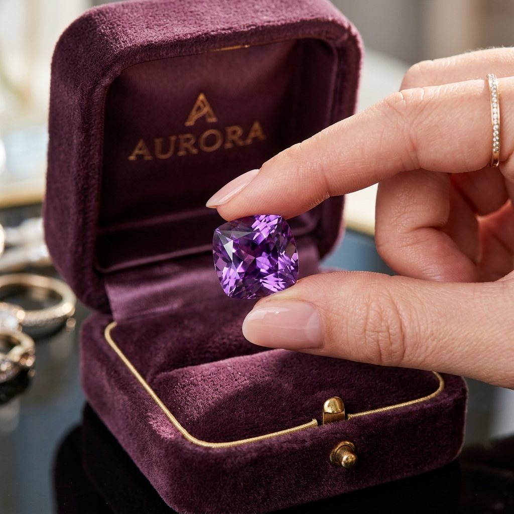 G4 Gems purple cushion cut amethyst gemstone on Instagram