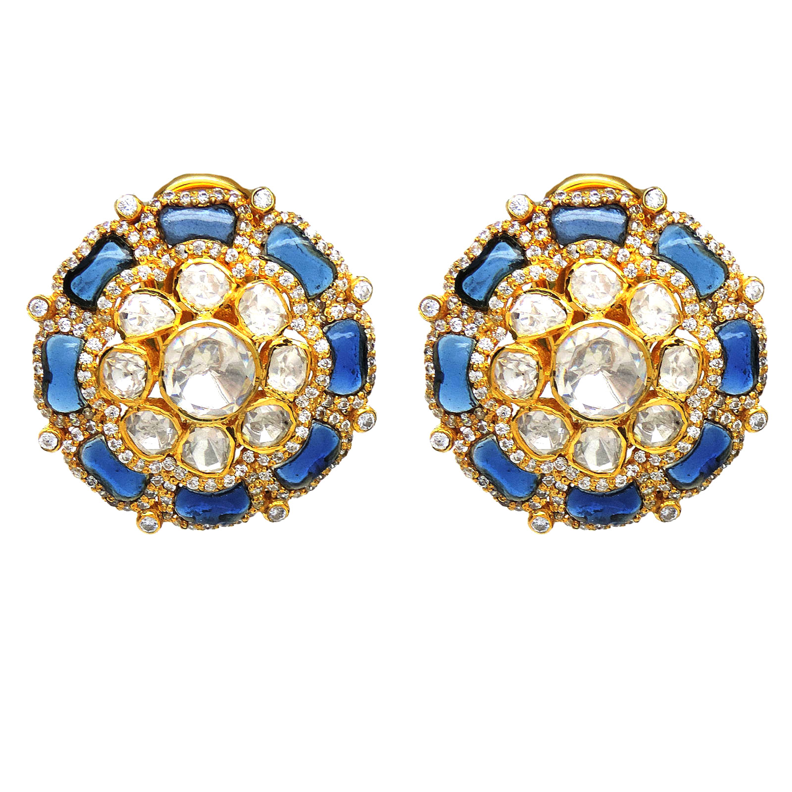 Blue Floral Studs