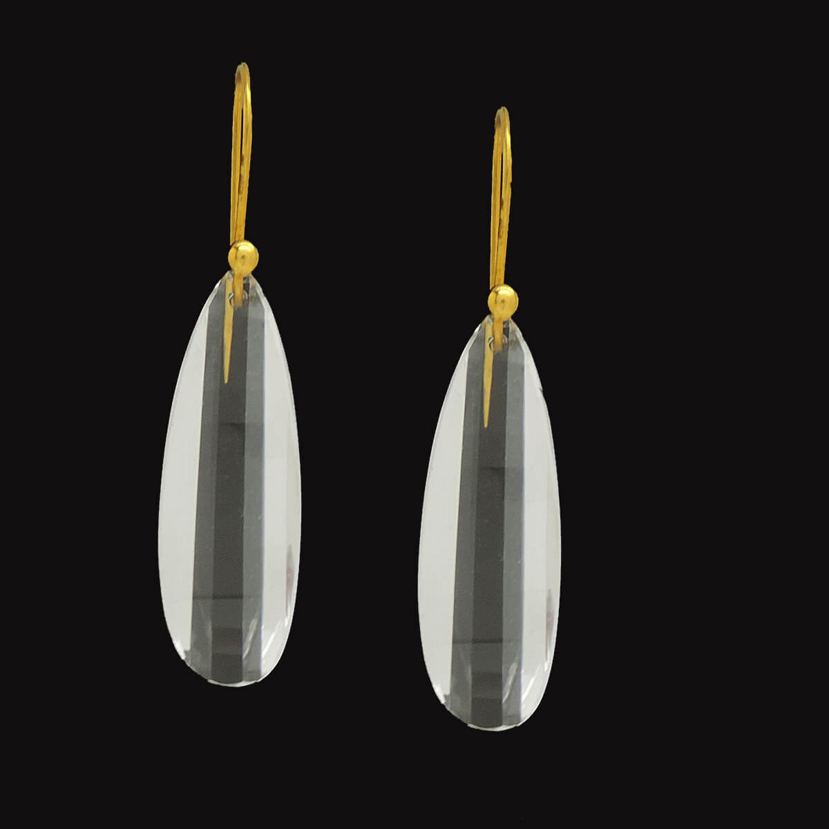 white quartz nail cut earring