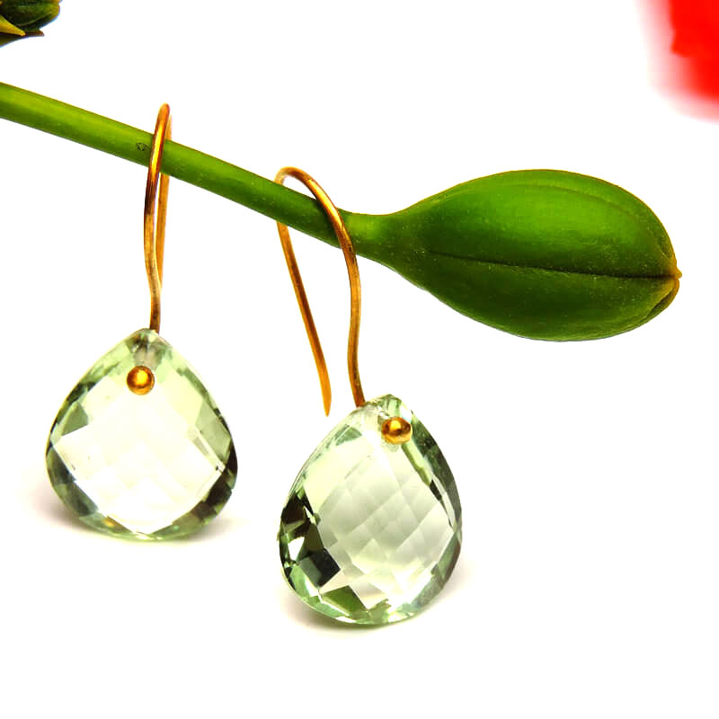 green amethyst earring