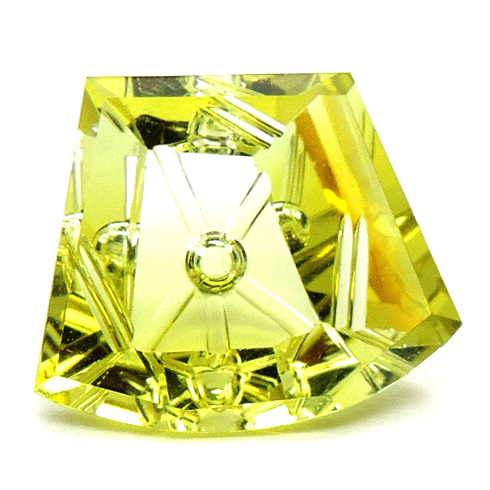 Beautiful 3d lemon quartz fancy cut gemstone