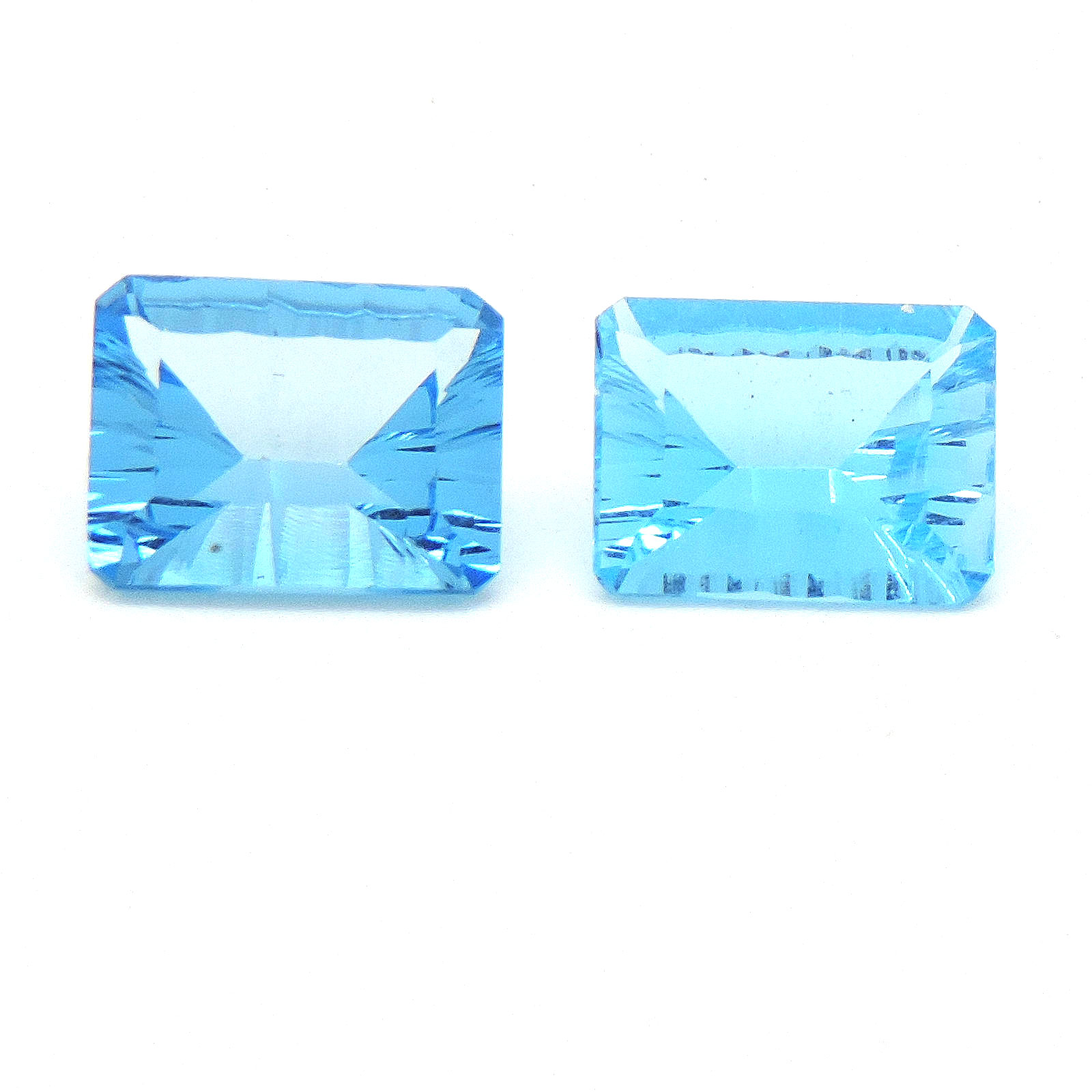 Swiss blue topas concave cut