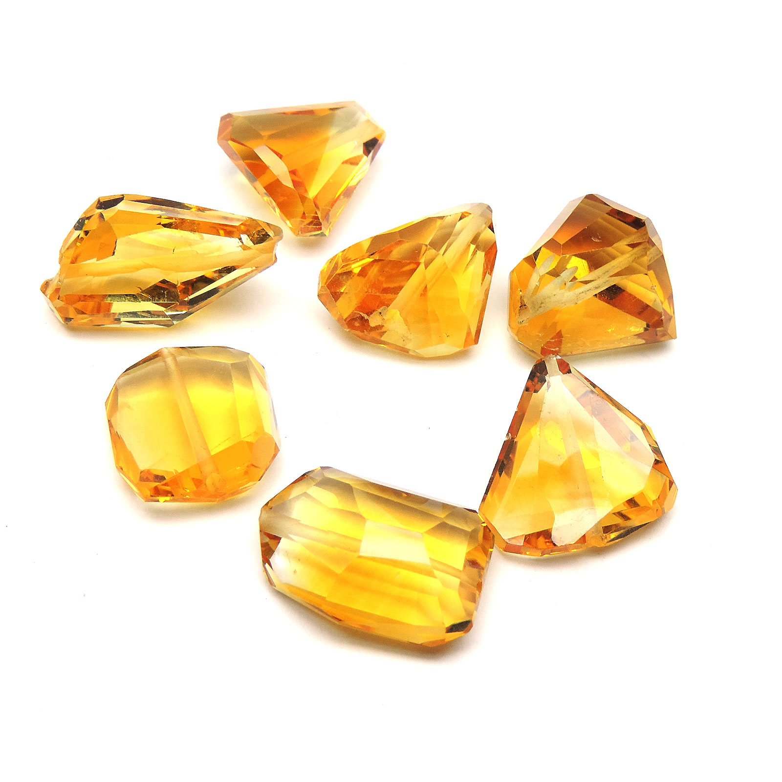 Citrine 7 pcs facted tumble